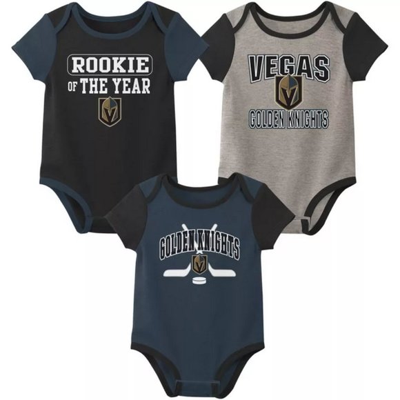 NHL Vegas Golden Knights Baby Boys' Bodysuit 3pk Set 12M Months - Picture 1 of 4